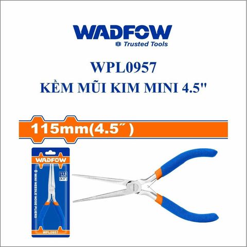 Kìm mũi kim WADFOW 4.5 inch - Thiết bị tiện ích chống gỉ, tay cầm nhựa, chất lượng cao cho người dùng chuyên nghiệp