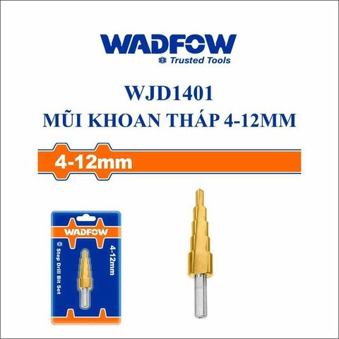 Mũi Khoan Tháp WADFOW WJD1401 4-12mm - Đường Kính 6mm, Dùng Khoan Thép Tấm, Đóng Gói Vỉ Đôi, Dụng Cụ Tiện Ích Chất Lượng