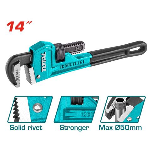 Mỏ Lết Răng Mở Ống 14 Inch TOTAL THT171146 - Dụng Cụ Chắc Chắn Chất Liệu Thép Carbon và Gang Dẻo
