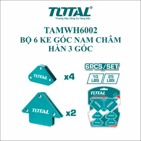 Bộ 6 Ke Góc Vuông Nam Châm Hàn TOTAL TAMWH6002 - Dụng Cụ Tiện Ích Chất Lượng Cao, Đối Tác Hoàn Hảo Cho Mọi Dự Án DIY