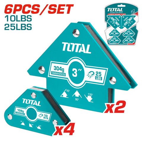 Bộ 6 Ke Góc Vuông Nam Châm Hàn TOTAL TAMWH6002 - Dụng Cụ Tiện Ích Chất Lượng Cao, Đối Tác Hoàn Hảo Cho Mọi Dự Án DIY