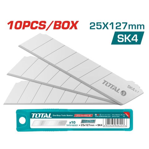 Hộp 10 lưỡi dọc cáp SK4 kích thước 25x127mm TOTAL THT5192501 - Dụng cụ tiện ích chuyên dụng cho công trình