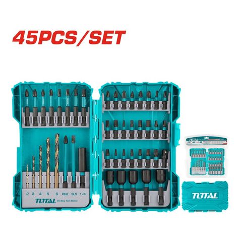 Bộ 45 Mũi Bắt Vít TOTAL TACSDL24502 - Dụng Cụ Sửa Chữa Đa Năng Cho Thợ Hàn và DIY, Bao Gồm Tua Vít và Mũi Khoan Chất Lượng Cao