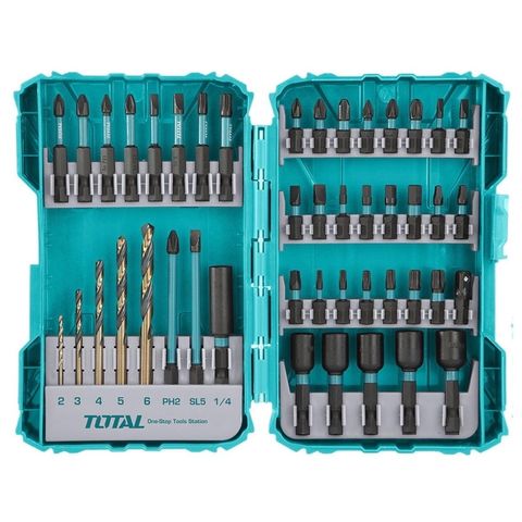 Bộ 45 Mũi Bắt Vít TOTAL TACSDL24502 - Dụng Cụ Sửa Chữa Đa Năng Cho Thợ Hàn và DIY, Bao Gồm Tua Vít và Mũi Khoan Chất Lượng Cao