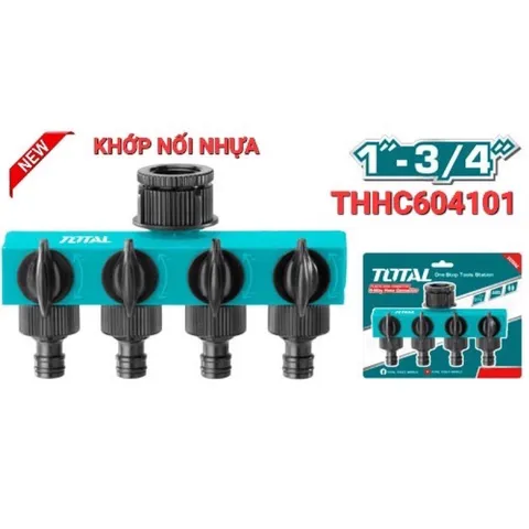 Bộ chia 4 đầu ra cho vòi nước TOTAL THHC604101 - Thiết bị gia dụng nhà bếp, nhựa chịu lực, kết cấu bền bỉ