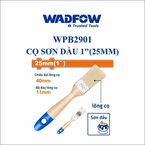 Cọ Sơn Cáng Gỗ 1 Inch WADFOW WPB2901 - Dụng Cụ Sơn Dầu Chất Lượng Cao, Tay Cầm Gỗ Bền Bỉ, Tiện Ích Cho Người Thợ Nghệ Thuật
