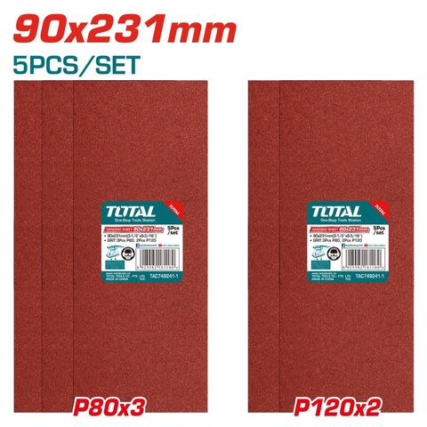 (at8) Set 5 tờ giấy Nhám chử nhật TOTAL TAC749241-1