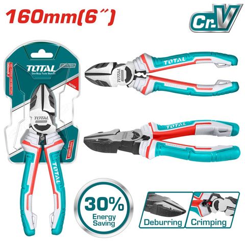 (at8) Kìm cắt 6in CAO CẤP thép Cr-V (trợ lực 30%) TOTAL THT230606S