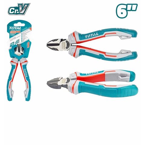 (at8) Kìm cắt 6in CAO CẤP thép Cr-V (trợ lực 30%) TOTAL THT230606S