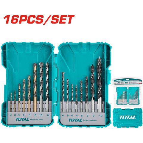 (AT8) Bộ 16 mũi khoan kim loại, bê tông và gỗ Total TACSDL11601