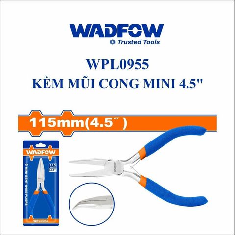 Kìm Mũi Cong Mini 4.5 Inch WADFOW WPL0955 - Dụng Cụ Tiện Ích, Chống Gỉ, Tay Cầm Nhựa, Phù Hợp Sửa Chữa, Đóng Gói Chen Kín