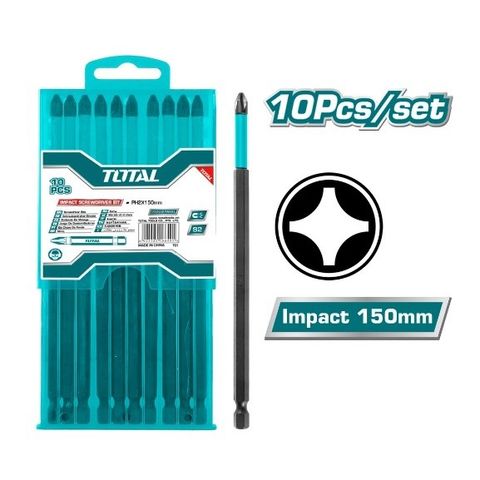 Mũi Bắt Vít PH2x150mm Thép S2 Nam Châm - Đầu Vít Chất Lượng Cao Total TACIM16PH263 Dụng Cụ Tiện Ích Cho Thợ Điện Tử