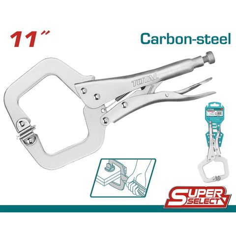 Kìm bấm khóa kẹp chữ C 11 inch TOTAL THT111113 - Dụng cụ tiện ích mạ niken, thép carbon cho công việc chính xác, bền bỉ