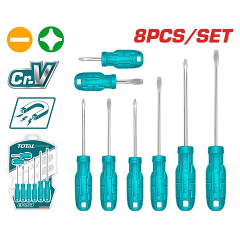 Bộ 8 Tua Vít Dẹp và Bake Total THTDC250801 - Dụng Cụ Tiện Ích Chất Lượng Cao Chuyên Dụng cho Sửa Chữa Nhà Ở