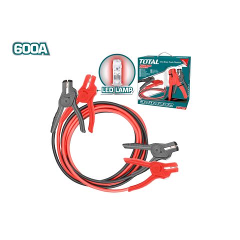 Dây Cáp Sạc Bình Acqui 600A TOTAL PBCA16008L - Dây Đồng 3m, Có Đèn LED, Phù Hợp Xe Dưới 4.5L