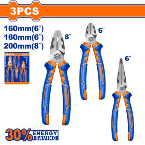 Bộ 3 Kìm Cách Điện WADFOW WPS0633 - Kìm Răng 7