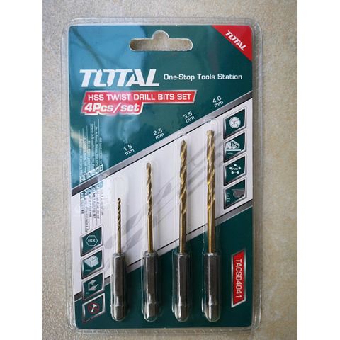 Bộ Mũi Khoan Kim Loại HSS Đuôi Lục Giác TOTAL TACSD4041 - Kích Thước 1.5-4.0MM, Thiết Bị Tiện Ích Chất Lượng Cao