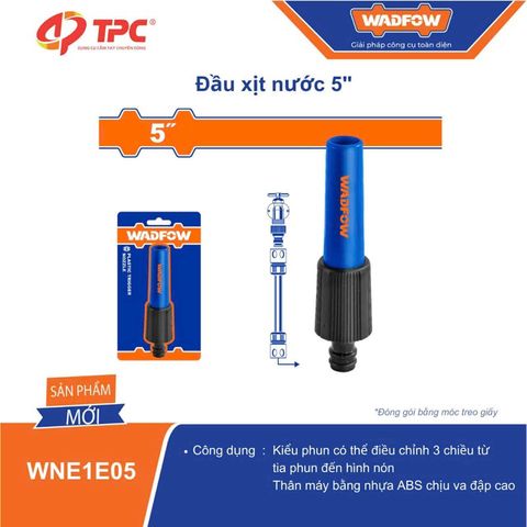 Vòi Xịt Tưới Cây 5 Inch WNE1E05 - Đầu Phun 3 Chiều Điều Chỉnh, Chất Liệu Nhựa ABS Bền Bỉ, Dụng Cụ Tiện Ích Làm Vườn
