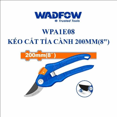 Kéo cắt tỉa cành 200mm Wadfow WPA1E08 - Dụng cụ làm vườn chất lượng cao với tay cầm thoải mái, lưỡi thép carbon bền bỉ.