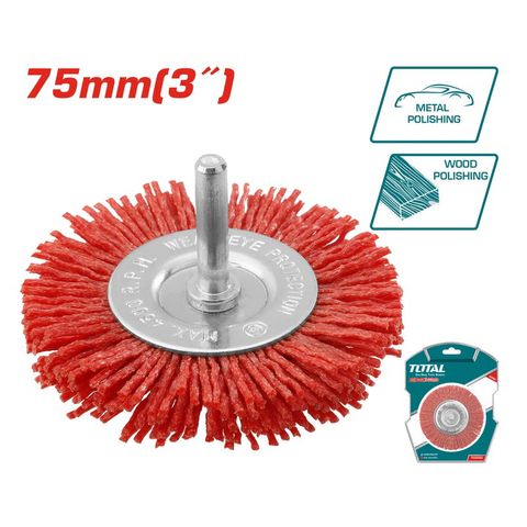 Bánh cước ny lông 75mm Cốt 6mm Cho Bề Mặt Mềm - Dụng Cụ TOTAL TAC34035 Chính Hãng hàng đầu