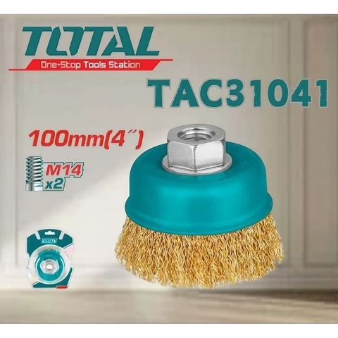 Chén Cước Sợi Đồng Total TAC31041 - Dụng Cụ Làm Sạch Kim Loại 100mm cho Máy, Phụ Kiện Chuyên Dụng
