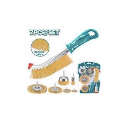 Bộ 7 Bánh Cước và Chổi Cước TOTAL TAC310071 - Dụng Cụ Mài Nhẵn cho Thép và Gỗ, Phù Hợp với Mọi Công Việc Thủ Công