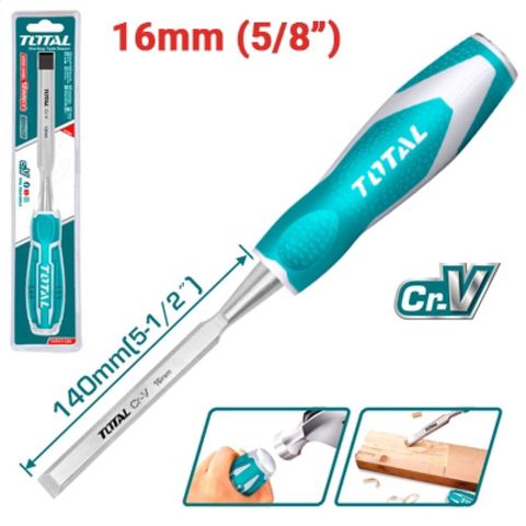 Đục Gỗ TOTAL THT41166 16mm Thép Cr-V - Dụng Cụ Tiện Ích Chính Hãng, Giao Hàng Toàn Quốc