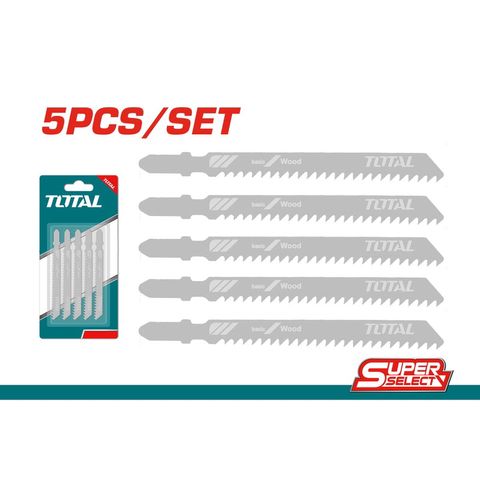 Bộ 5 lưỡi cưa lọng gỗ 8 răng/inch TOTAL TJSBT111C - Dụng cụ cưa gỗ mềm, ván dăm, ván ép chất lượng cao