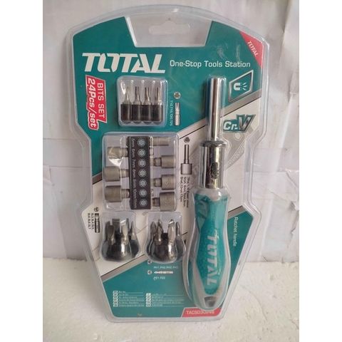 Bộ Tua vít tự động 24 chi tiết 2 chiều TOTAL TACSD30246 - Dụng cụ sửa chữa đa năng với tay cầm ratchet tiện lợi
