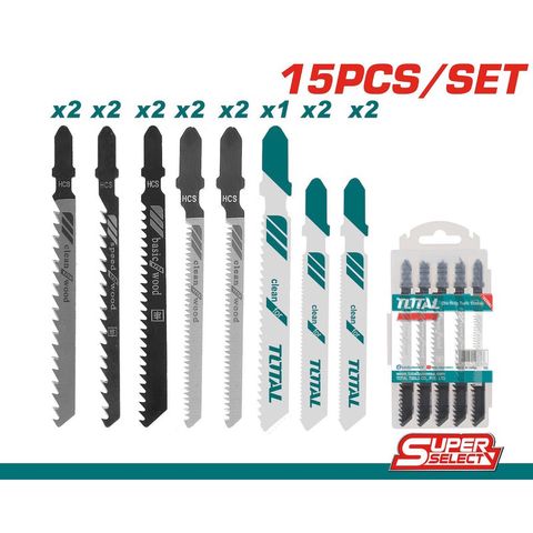Bộ 15 Lưỡi Cưa Lọng Nhôm, Gỗ và Kìm TOTAL TAC1501 - Dụng Cụ Tiện Ích Chất Lượng Cao và Đa Năng cho Nghề Mộc