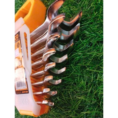 Bộ 8 Cờ Lê Vòng Miệng INGCO HKSPA1088 - Chất Liệu Hợp Kim Thép Chrome, Đầu Hở & Đầu Tròn, Kích Thước 6-19mm, Tiện Dụng và Bền Bỉ