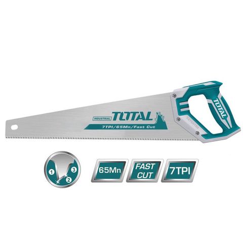 Cưa lá liễu TOTAL THT551662D 400mm - Lưỡi cưa nhanh 3 cạnh, tay cầm mềm, dụng cụ tiện ích cho công việc sửa chữa và làm vườn.