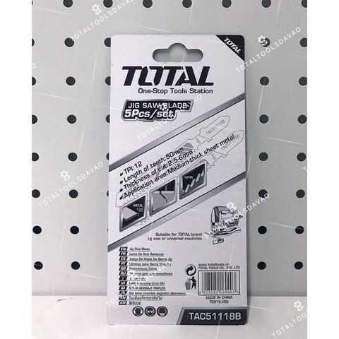 Lưỡi Cưa Lọng Kim Loại TOTAL TAC51118B - Bộ 5 Cái, Chiều Dài 50mm, Dụng Cụ Tiện Ích Cho Thợ Mộc