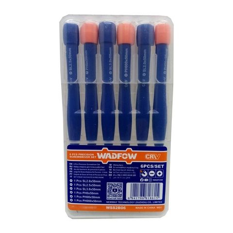 Bộ 6 Tua Vít Chuẩn WADFOW WSS2B06 - Dụng Cụ Tiện Ích Chất Liệu Cr-V Đầy Đủ SL và PH, Hộp Nhựa Bảo Quản Thông Minh