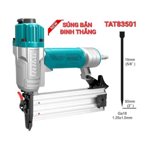 Máy bấm đinh khí nén TOTAL TAT83501 - Đầu nối Châu Âu, 1000 đinh thẳng, áp suất 0.4-0.7Mpa - Dụng cụ tiện ích cho công trình