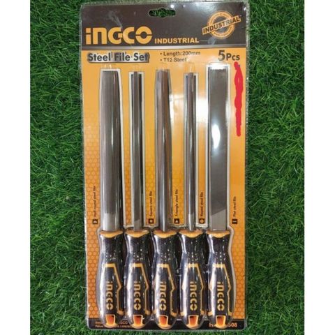 Bộ 5 Giũa Sắt INGCO HKTFS0508 - Dụng Cụ Mài Giũa Đánh Bóng Kim Loại và Gỗ - Thiết Kế Nhỏ Gọn, Tiện Lợi, Chắc Chắn