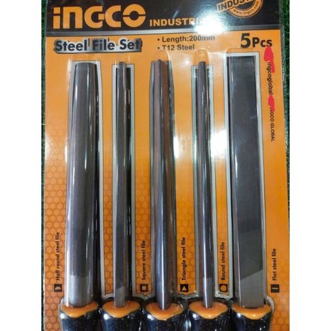 Bộ 5 Giũa Sắt INGCO HKTFS0508 - Dụng Cụ Mài Giũa Đánh Bóng Kim Loại và Gỗ - Thiết Kế Nhỏ Gọn, Tiện Lợi, Chắc Chắn