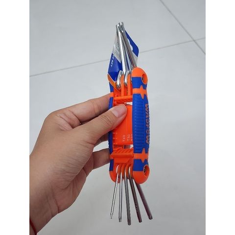 Bộ Lục Giác Xếp Đầu Sao 8 Chi Tiết T9-T40 Wadfow WHK3281 - Công Cụ Chất Lượng Cao, Cr-V Chịu Nhiệt, Thích Hợp Cho Sửa Chữa