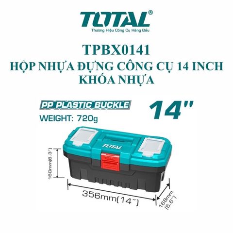 (at8) Thùng đựng đồ nghề 14 inch khoá nhựa TOTAL TPBX0141