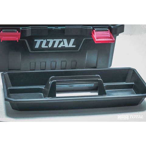 Thùng đựng đồ nghề 17 inch TOTAL TPBX0171 - Nhựa PP Chịu Tải 15KG, Khóa Nhựa, Tay Cầm Bền, Khu Vực Lưu Trữ Thông Minh