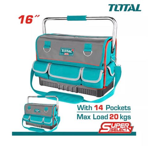 Giỏ Đựng Dụng Cụ 16 Inch Có Tay Xách Tải 20Kg - Chất Liệu Chống Ẩm, Đế Nhựa Cứng TOTAL THT66L12