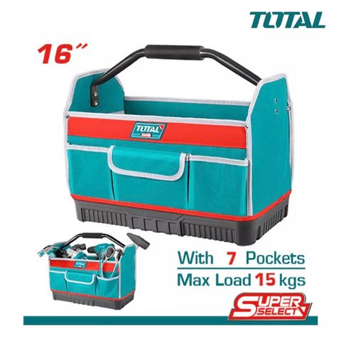 Giỏ Đựng Công Cụ Kim Loại TOTAL THT36L03 - 16 Inch, 7 Túi, Chất Liệu Polyester, Tải Trọng 15kg, Tay Cầm Thoải Mái