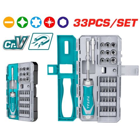 (at8) Bộ tua vít 33 chi tiết (Cao Cấp) TOTAL TACSD30336