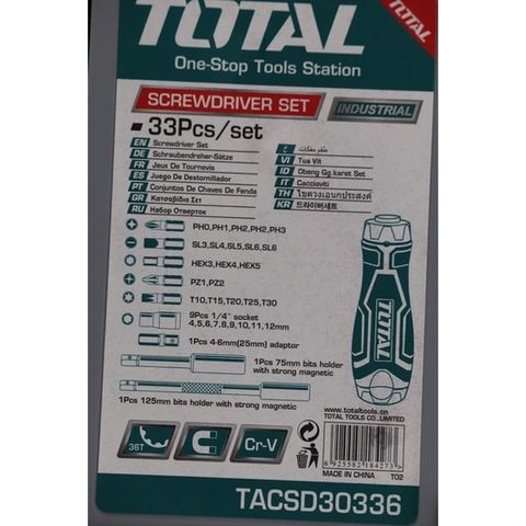 (at8) Bộ tua vít 33 chi tiết (Cao Cấp) TOTAL TACSD30336