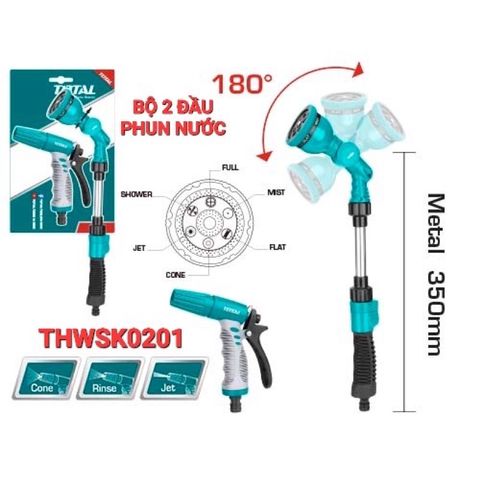 (at8) Bộ 2 đầu phun tưới cây TOTAL THWSK0201