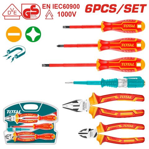 (at8) Bộ 6 công cụ cách điện 1000V TOTAL THKIST3062
