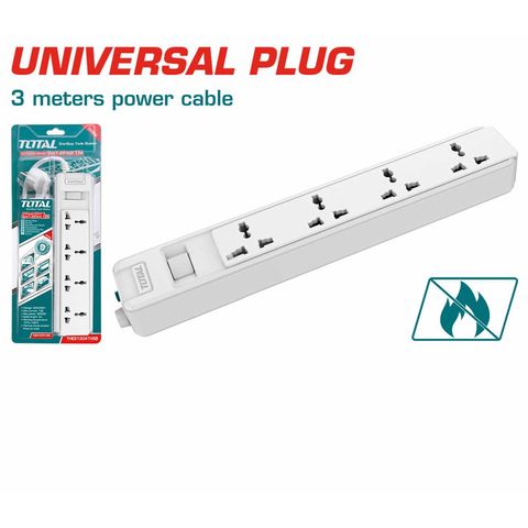(at8) Ổ điện 13A Công Nghiệp TOTAL THES23042V - 3mét 4 ổ