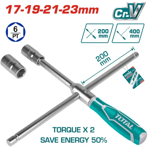 Cần Tắc Kê Chữ Thập 16 Inch - Dụng Cụ Tháo Lắp Bánh Xe Ô Tô TOTAL THTRCW40231 Kèm 4 Socket 1/2 Inch
