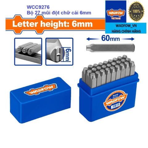 Bộ 27 mũi đột loại 6mm chử cái WADFOW WCC9276