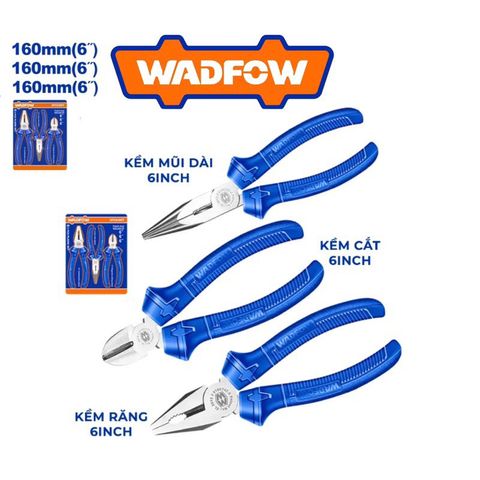 Bộ 3 kìm răng cắt nhọn cáng bọc nhựa WADFOW WPS0623